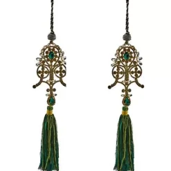 MacKenzie-Childs Emerald Luxe Emblem Tassels, Set of 2< Decor Sets|Room Accents