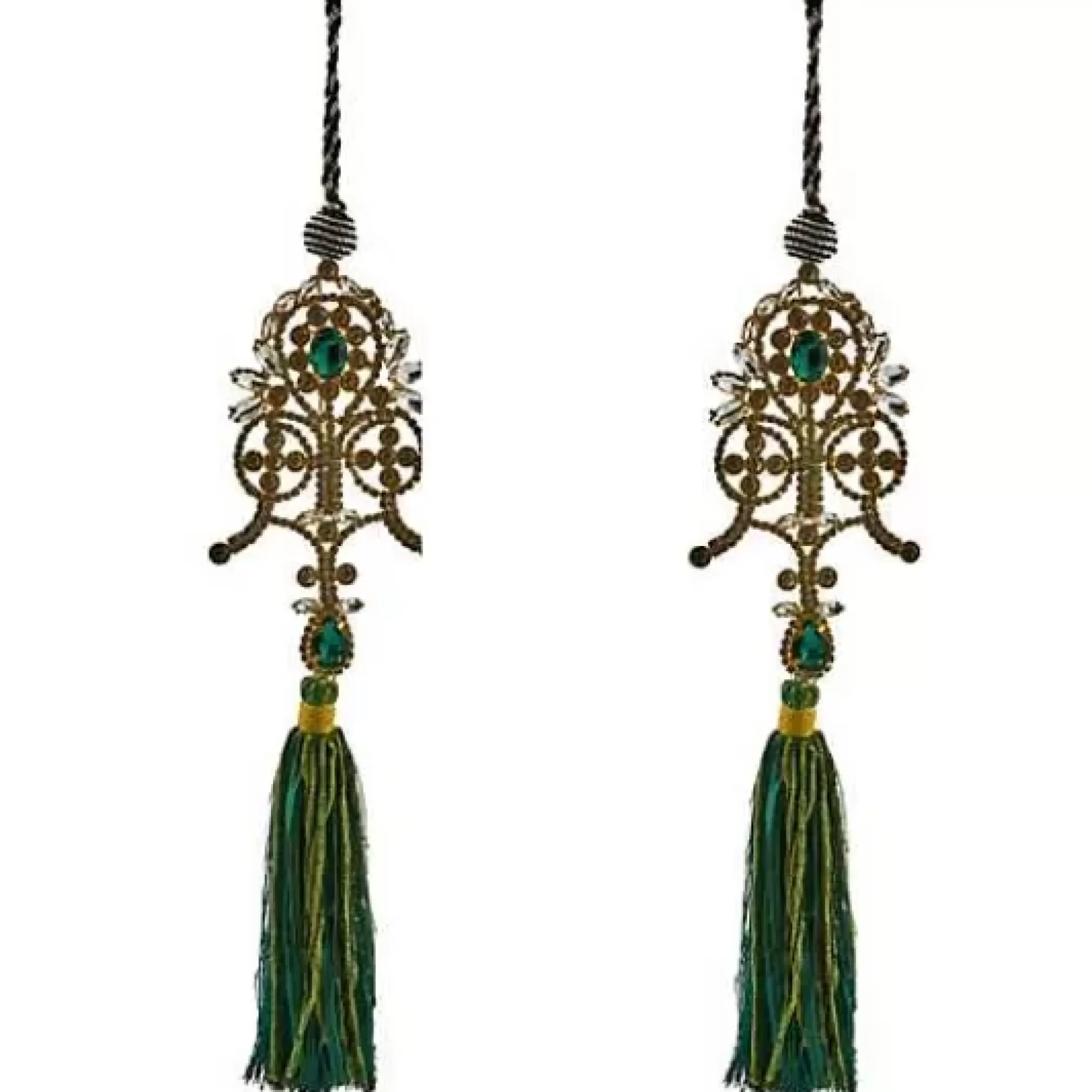 MacKenzie-Childs Emerald Luxe Emblem Tassels, Set of 2< Decor Sets|Room Accents