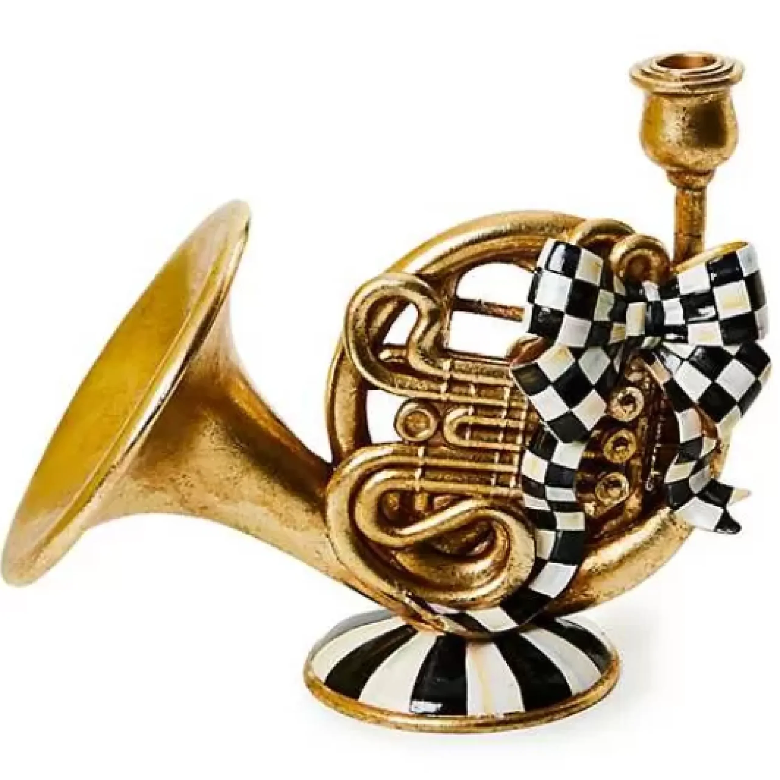 MacKenzie-Childs Emerald Luxe French Horn Candle Holder< Holiday|Candles & Fragrances