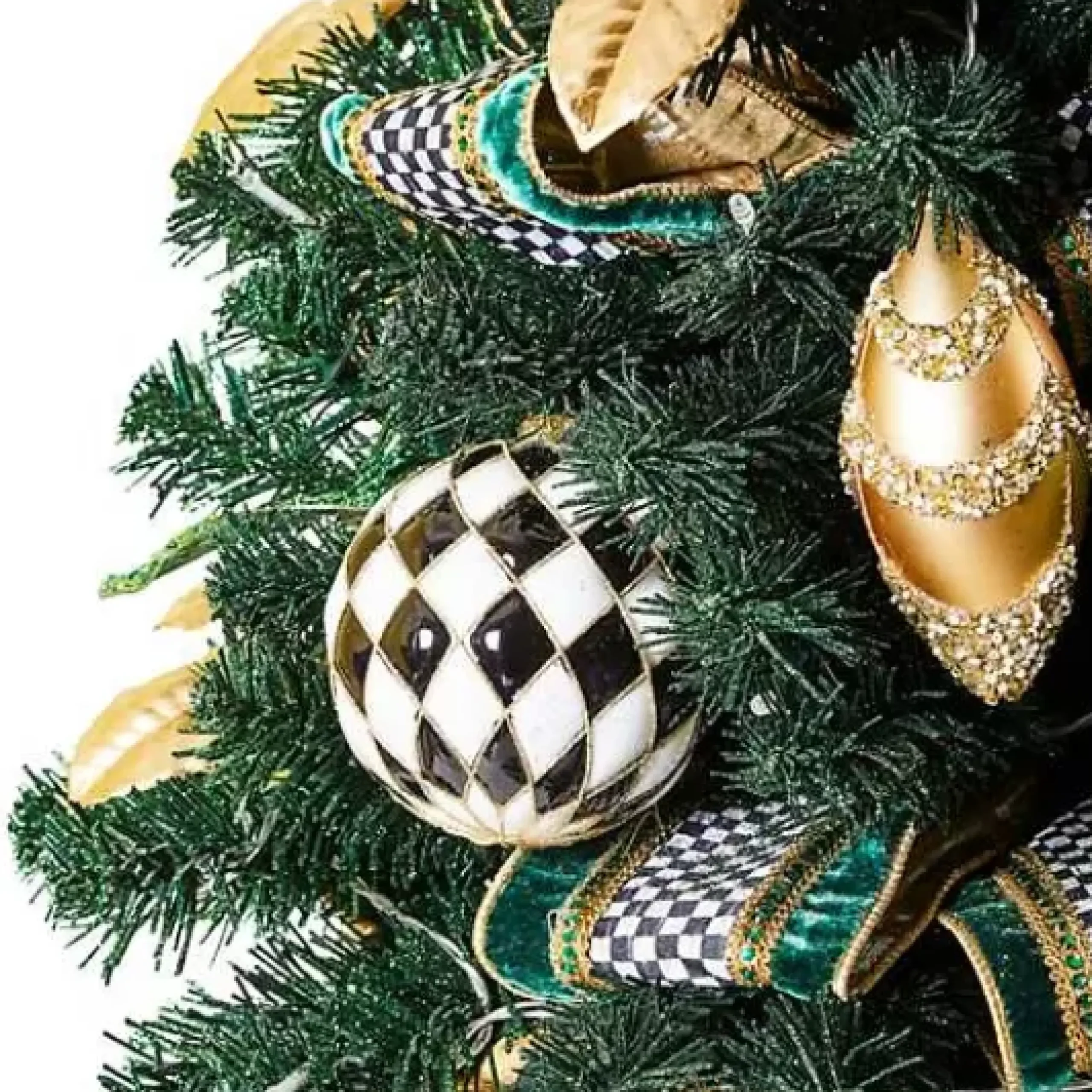 MacKenzie-Childs Emerald Luxe Illuminated Potted Tree< Greenery & Florals