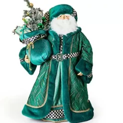 MacKenzie-Childs Emerald Luxe Large Santa with Gifts< Holiday|Room Accents