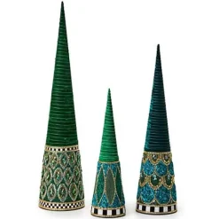 MacKenzie-Childs Emerald Luxe Medium Beaded Cone Tree< Room Accents