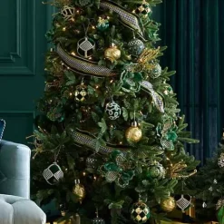MacKenzie-Childs Emerald Luxe Patchwork Ball Ornaments, Set of 4< Holiday