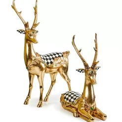 MacKenzie-Childs Emerald Luxe Resting Gold Deer< Room Accents