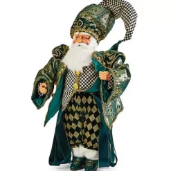 MacKenzie-Childs Emerald Luxe Santa< Holiday|Room Accents