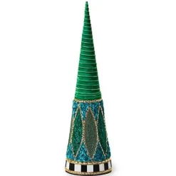 MacKenzie-Childs Emerald Luxe Small Beaded Cone Tree< Room Accents