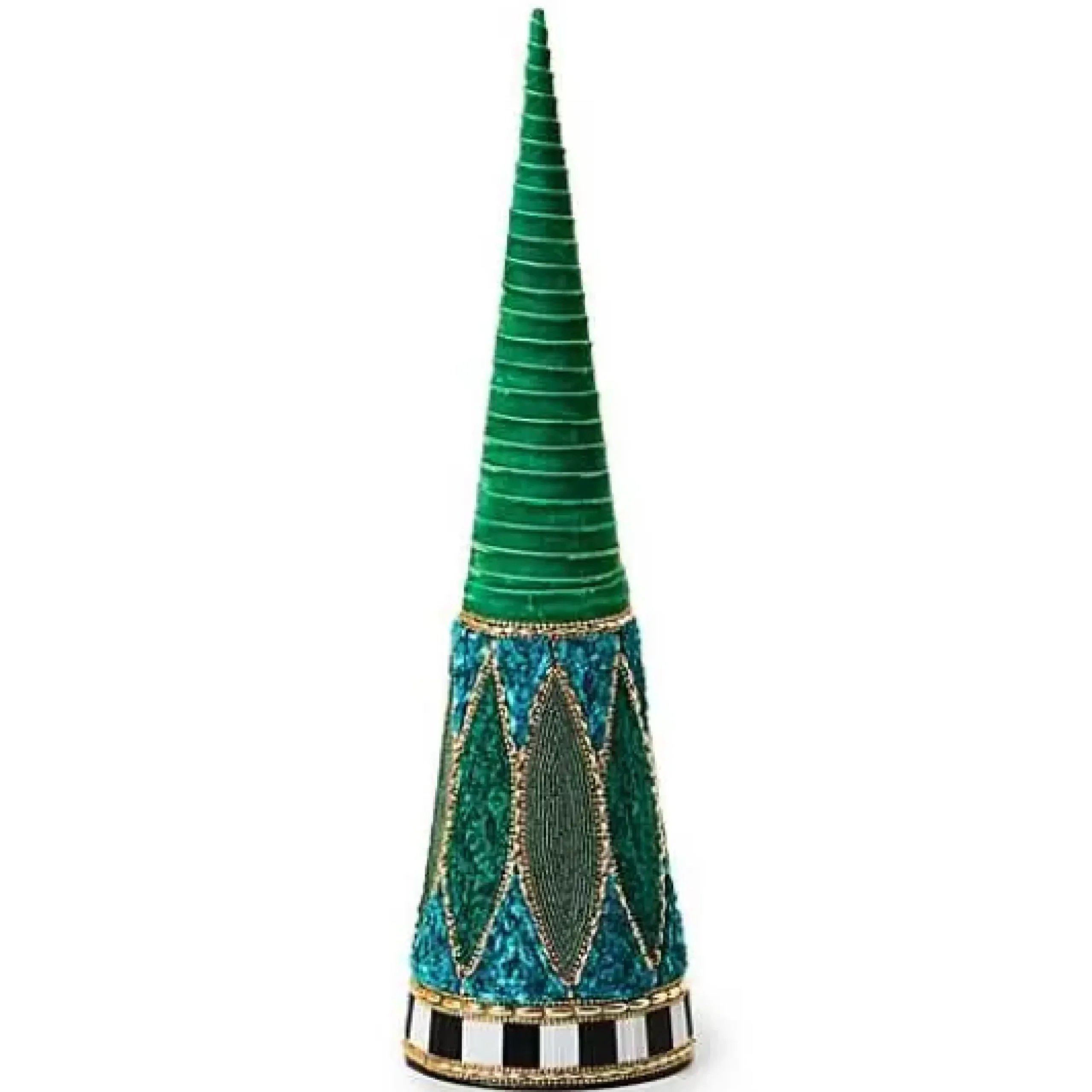 MacKenzie-Childs Emerald Luxe Small Beaded Cone Tree< Room Accents