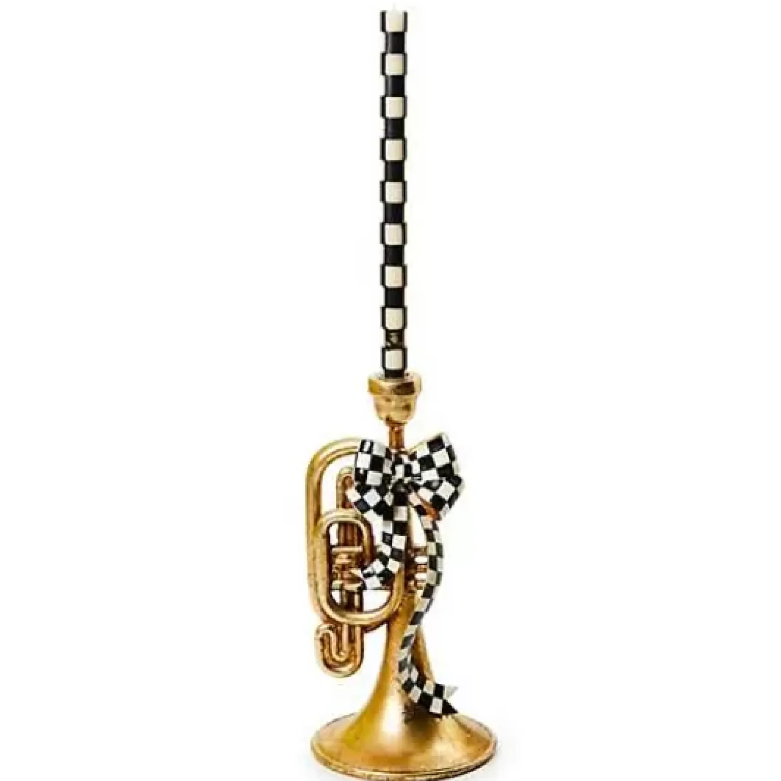 MacKenzie-Childs Emerald Luxe Trumpet Candle Holder< Holiday|Candles & Fragrances