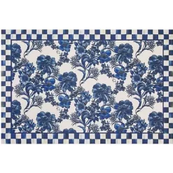 MacKenzie-Childs English Garden Floor Mat - Royal - 2' x 3'< Rugs