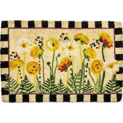 MacKenzie-Childs Everything is Coming Up Daisies Entrance Mat< Spring|Outdoor