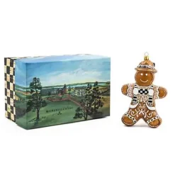 MacKenzie-Childs Farmhouse Gingerbread Boy Glass Ornament< Holiday