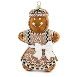 MacKenzie-Childs Farmhouse Gingerbread Girl Glass Ornament< Holiday