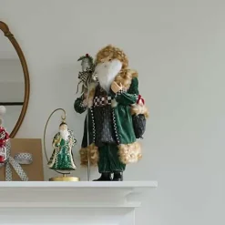 MacKenzie-Childs Farmhouse Holiday Santa with Staff< Holiday|Room Accents
