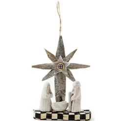 MacKenzie-Childs Farmhouse Holiday Wood Nativity Ornament< Holiday