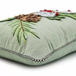 MacKenzie-Childs Farmhouse Holly Holiday Lumbar Pillow< Pillows, Throws, & Cushions