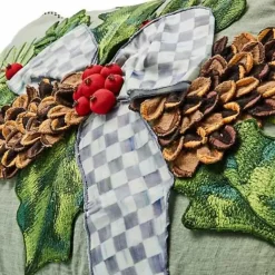 MacKenzie-Childs Farmhouse Holly Holiday Lumbar Pillow< Pillows, Throws, & Cushions