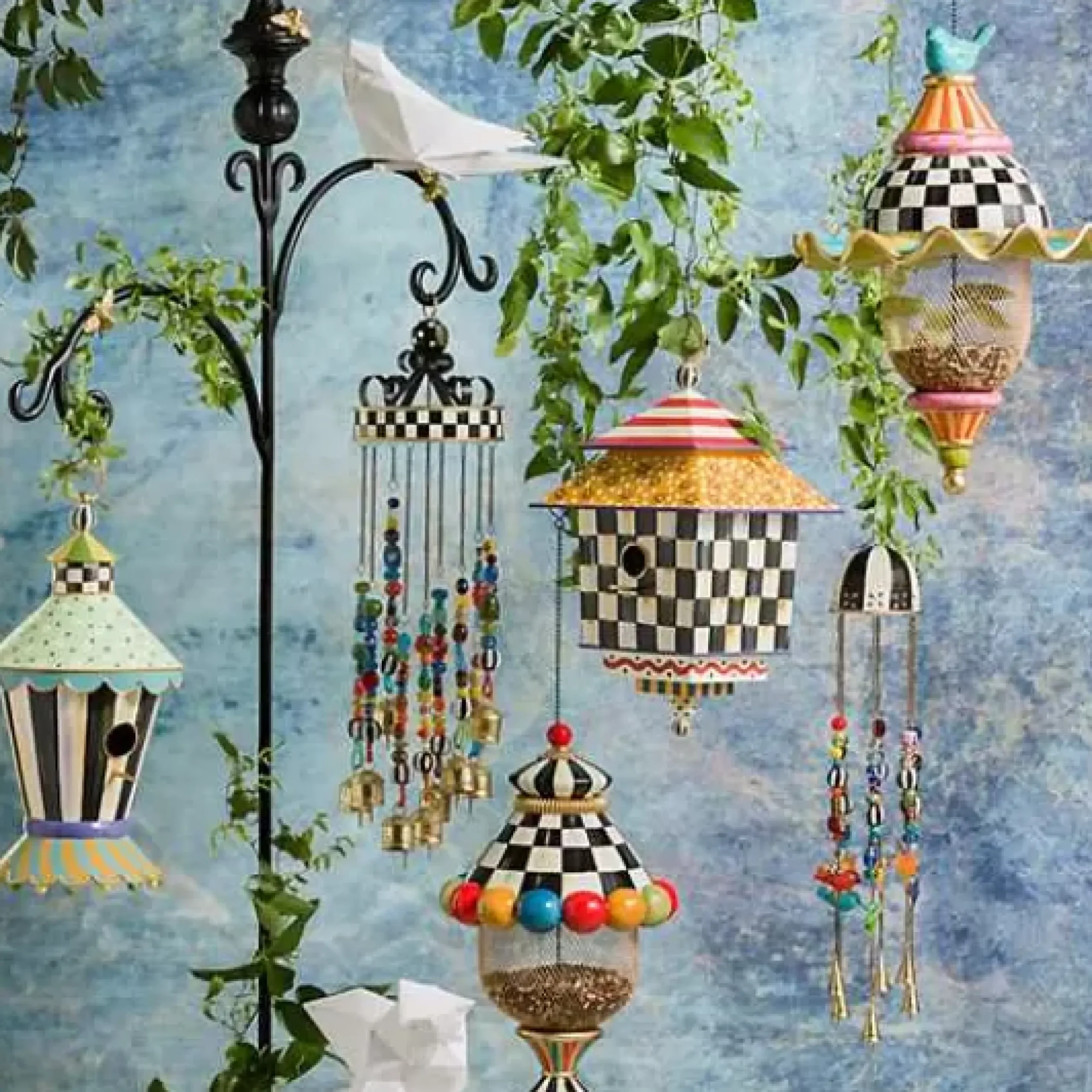 MacKenzie-Childs Feathered Nests Bird Feeder< Spring|Outdoor