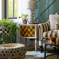 MacKenzie-Childs Field Study Check Accent Chest< Storage Furniture|Living Room