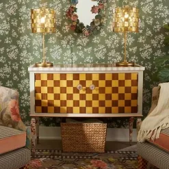 MacKenzie-Childs Field Study Check Console Table< Storage Furniture|Entryway Furniture