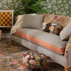 MacKenzie-Childs Field Study Floral  Gingham Sofa< Living Room