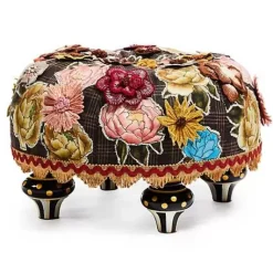 MacKenzie-Childs Field Study Floral Tufted Footstool< Living Room