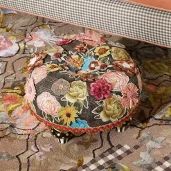 MacKenzie-Childs Field Study Floral Tufted Footstool< Living Room