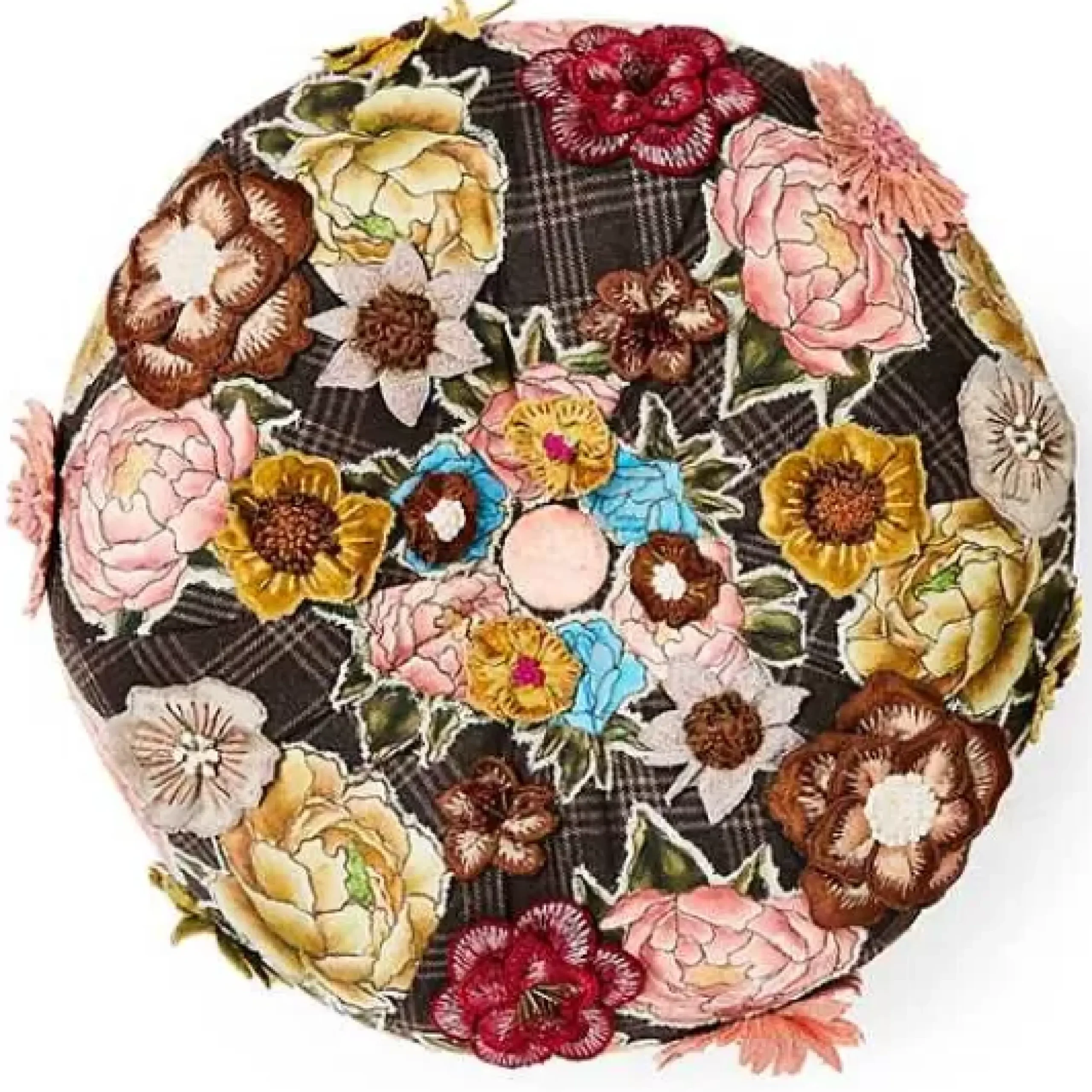 MacKenzie-Childs Field Study Floral Tufted Footstool< Living Room