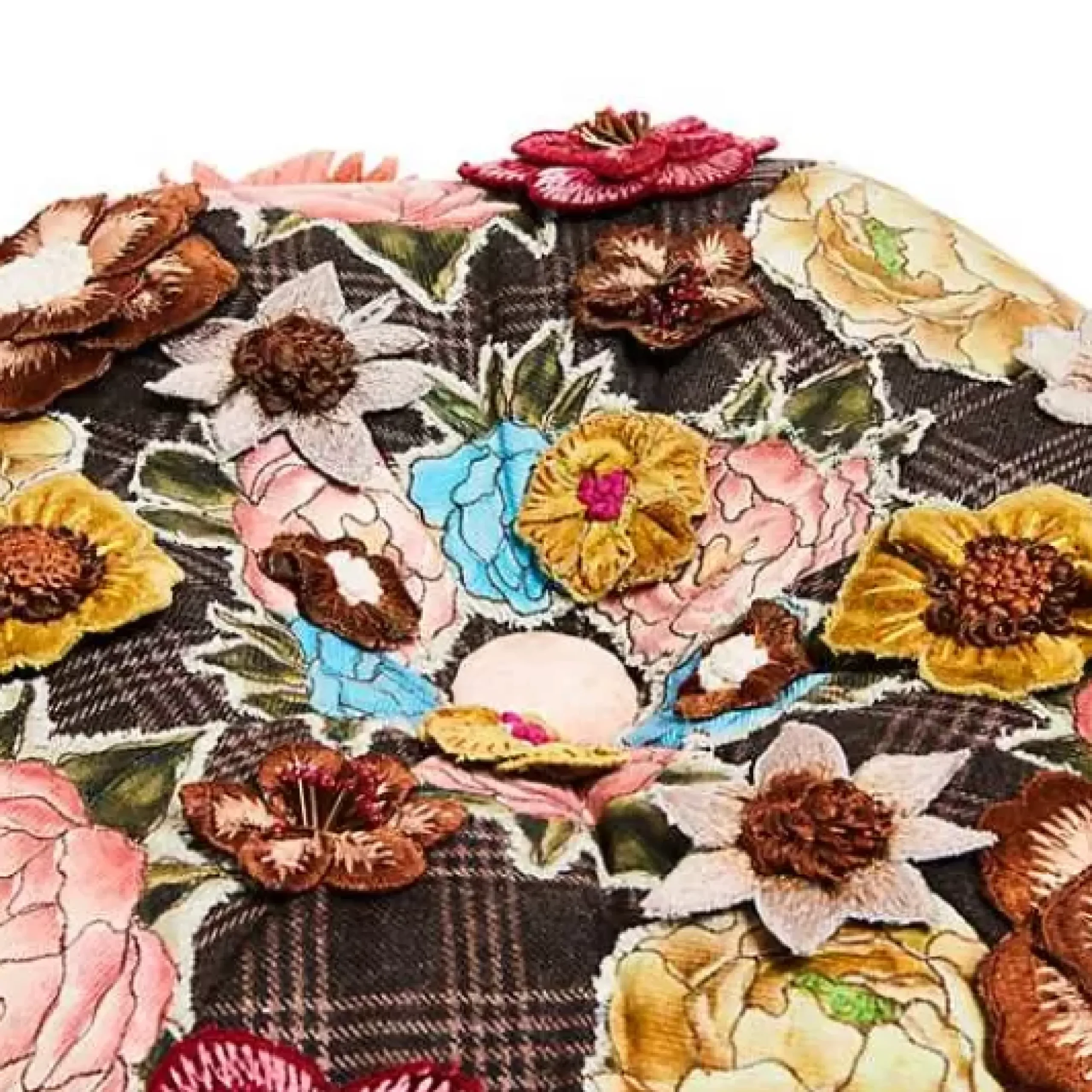 MacKenzie-Childs Field Study Floral Tufted Footstool< Living Room