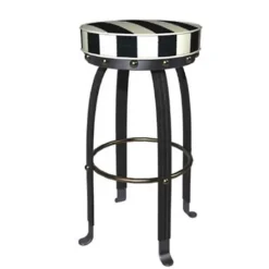 MacKenzie-Childs Flatiron Black Stripe Counter Stool< Dining Room & Kitchen