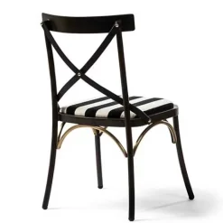 MacKenzie-Childs Flatiron Black Stripe Dining Chair< Dining Room & Kitchen