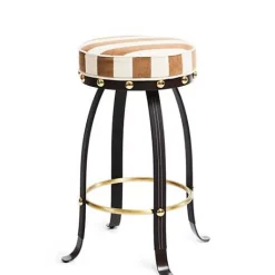 MacKenzie-Childs Flatiron Brown Stripe Bar Stool< Dining Room & Kitchen