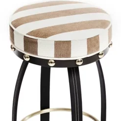 MacKenzie-Childs Flatiron Brown Stripe Bar Stool< Dining Room & Kitchen