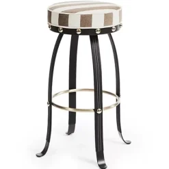 MacKenzie-Childs Flatiron Brown Stripe Counter Stool< Dining Room & Kitchen