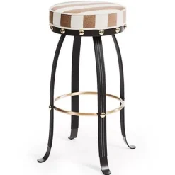 MacKenzie-Childs Flatiron Brown Stripe Counter Stool< Dining Room & Kitchen