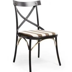MacKenzie-Childs Flatiron Brown Stripe Dining Chair< Dining Room & Kitchen