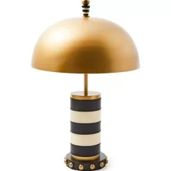 MacKenzie-Childs Flatiron Leather Stripe Table Lamp< Lighting