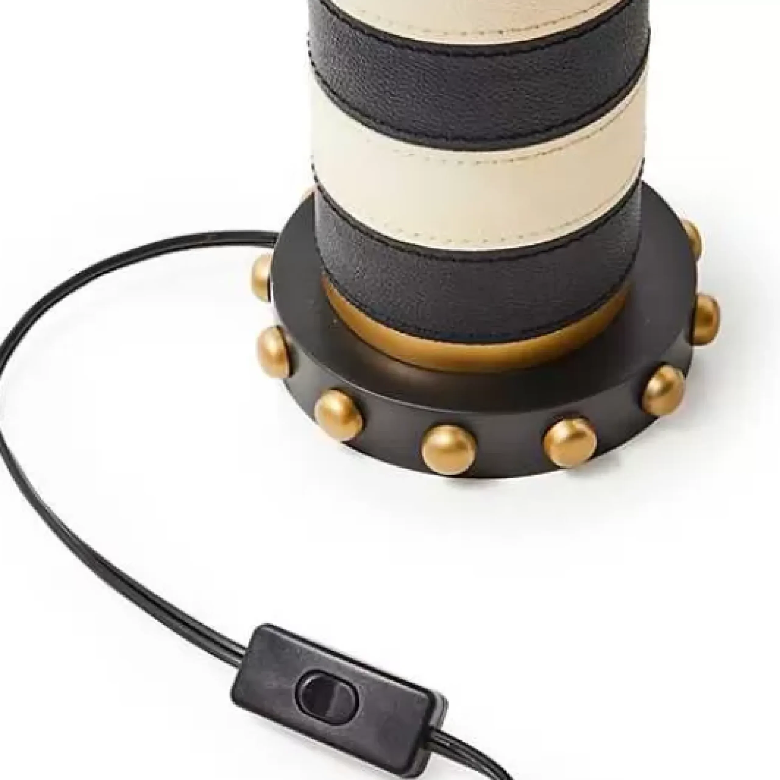 MacKenzie-Childs Flatiron Leather Stripe Table Lamp< Lighting