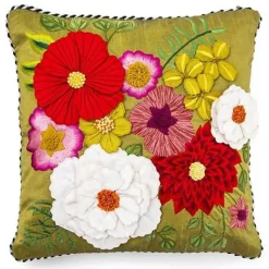 MacKenzie-Childs Fleur de Leaf Throw Pillow< Spring|Pillows, Throws, & Cushions