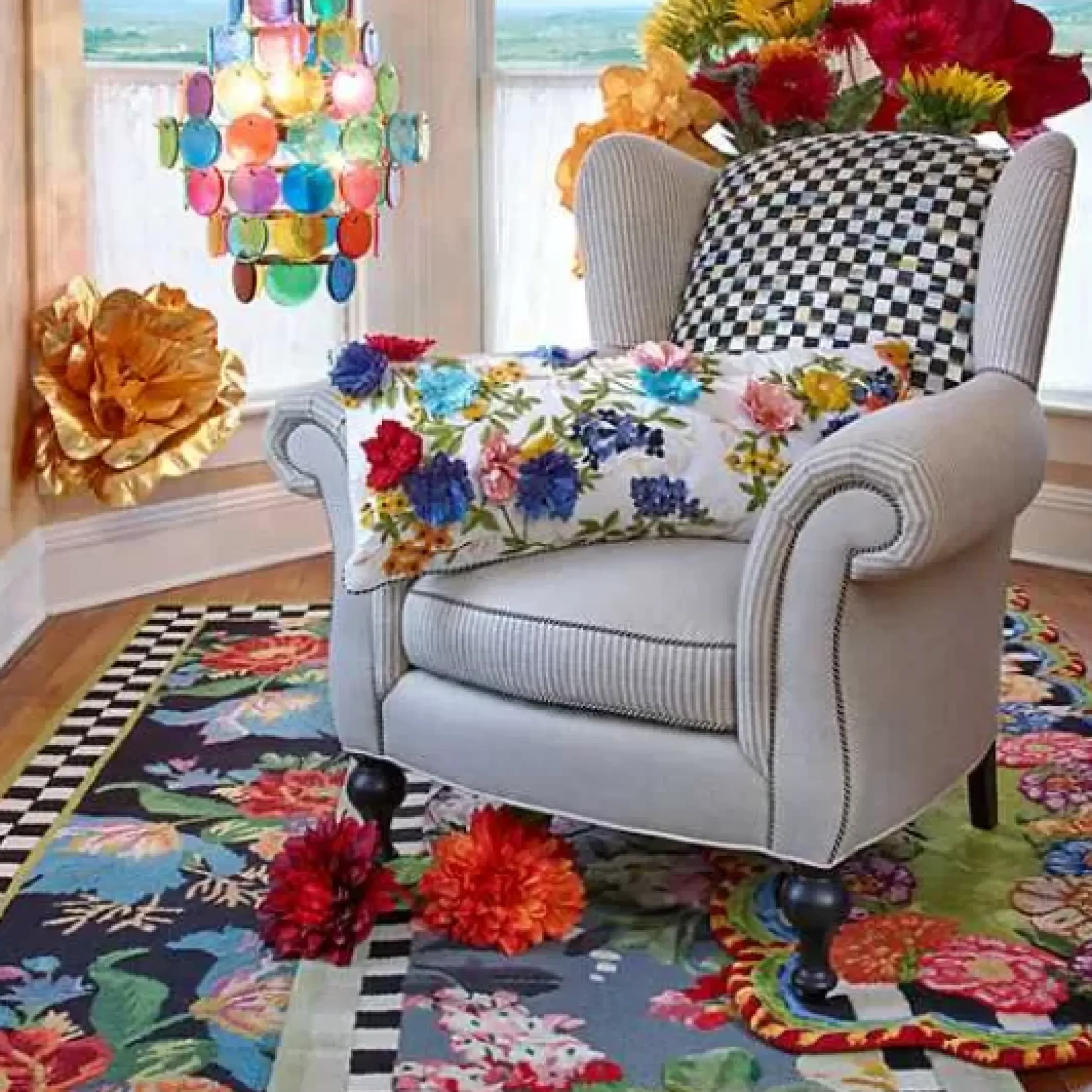 MacKenzie-Childs Flower Market 2'6 x 8' Runner< Rugs