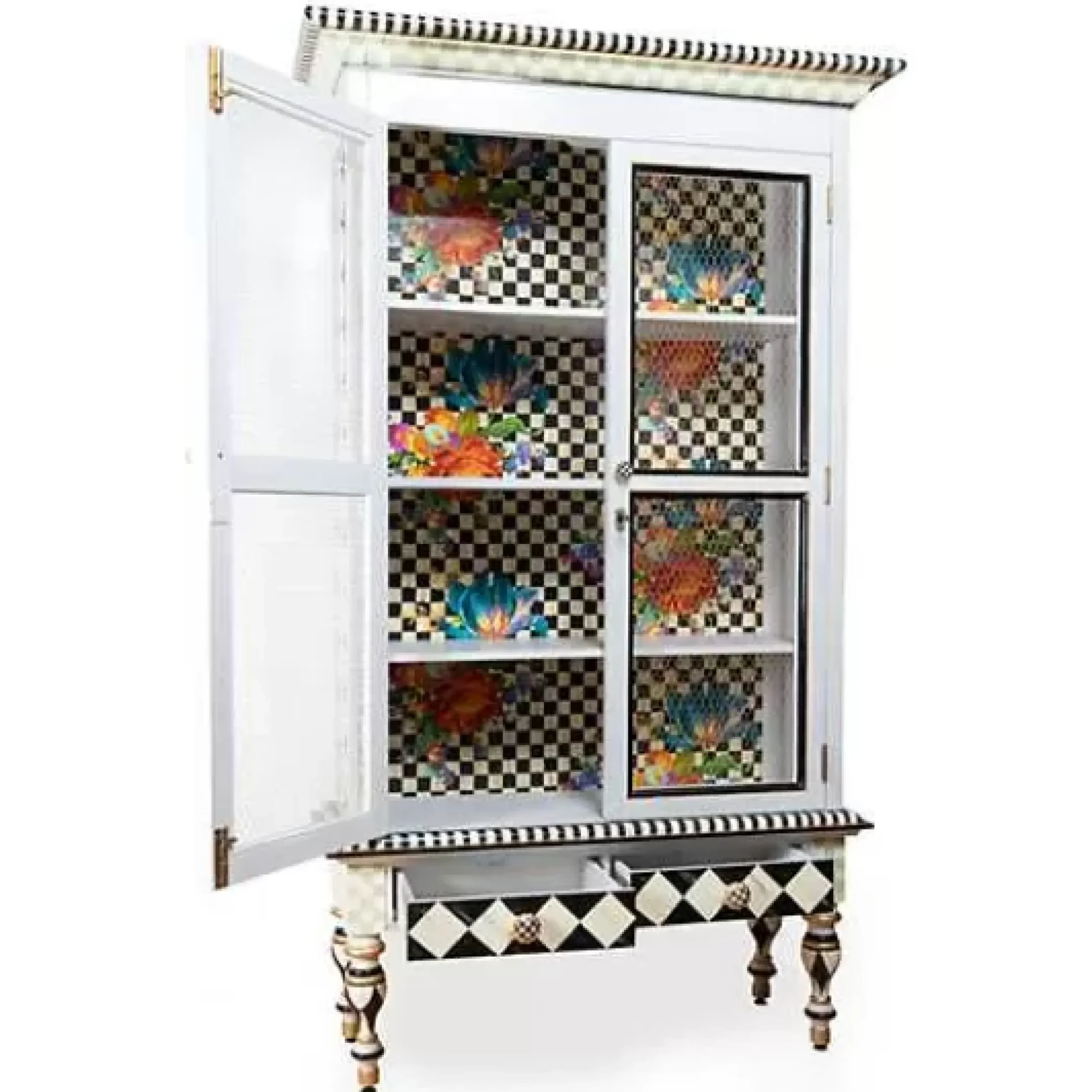 MacKenzie-Childs Flower Market Cabinet< Storage Furniture|Living Room