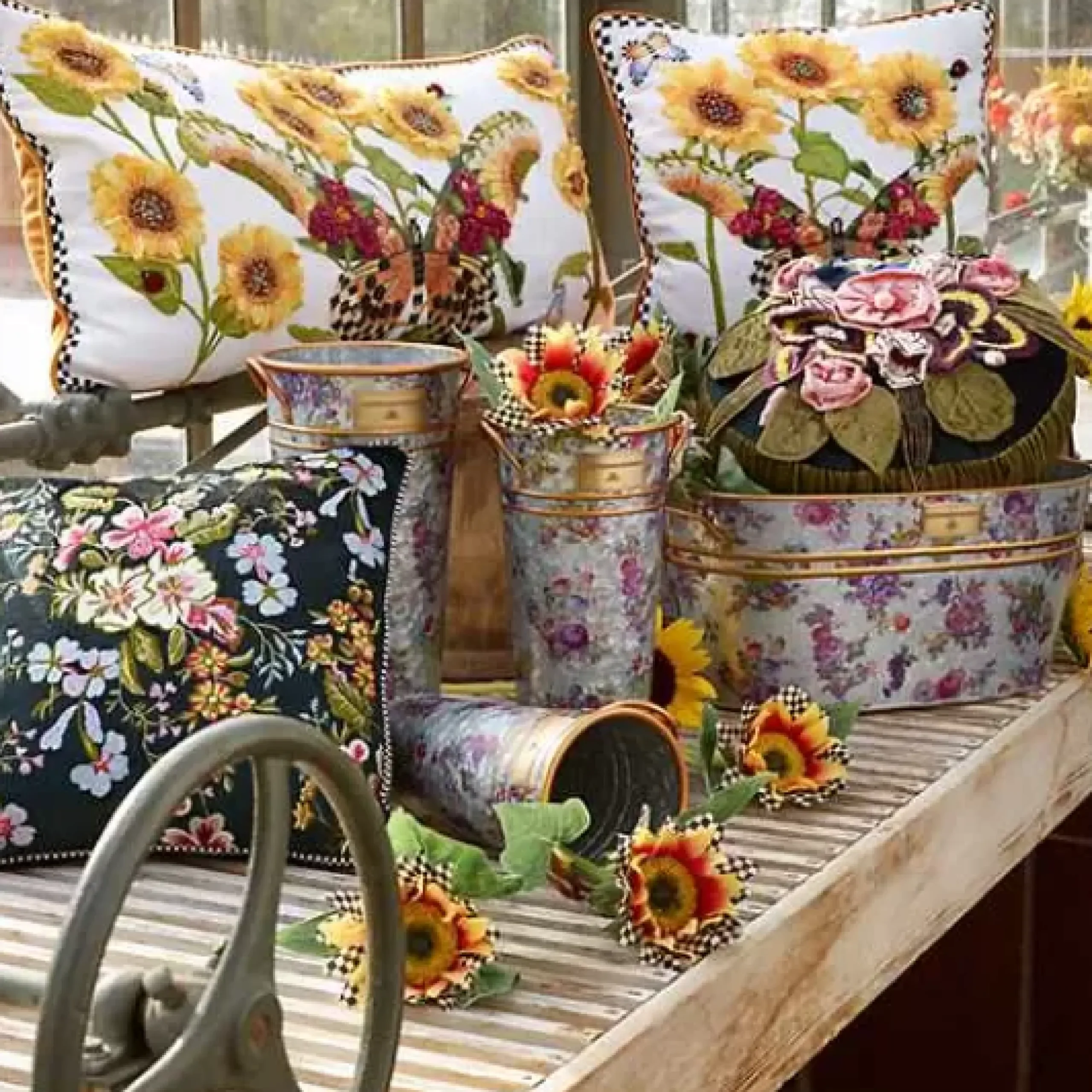 MacKenzie-Childs Flower Market Galvanized Beverage Bucket< Outdoor|Bar Entertaining
