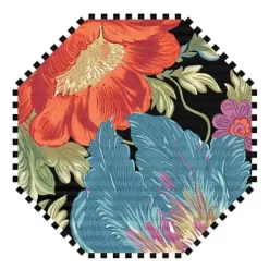 MacKenzie-Childs Flower Market Reflections Black 6' Octagon Rug< Rugs