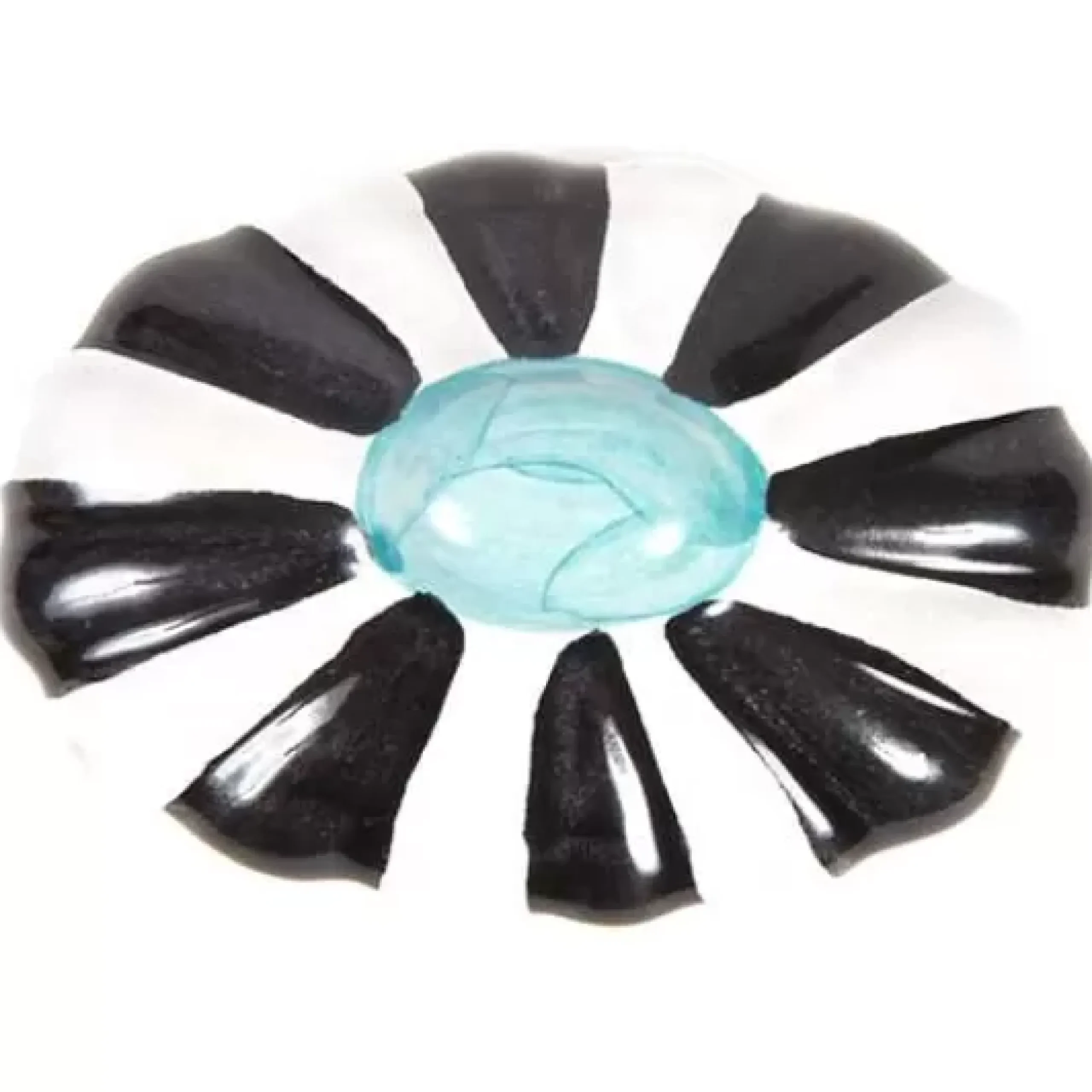 MacKenzie-Childs Fluted Knob - Black, White, Water Fountain< Finishing Touches