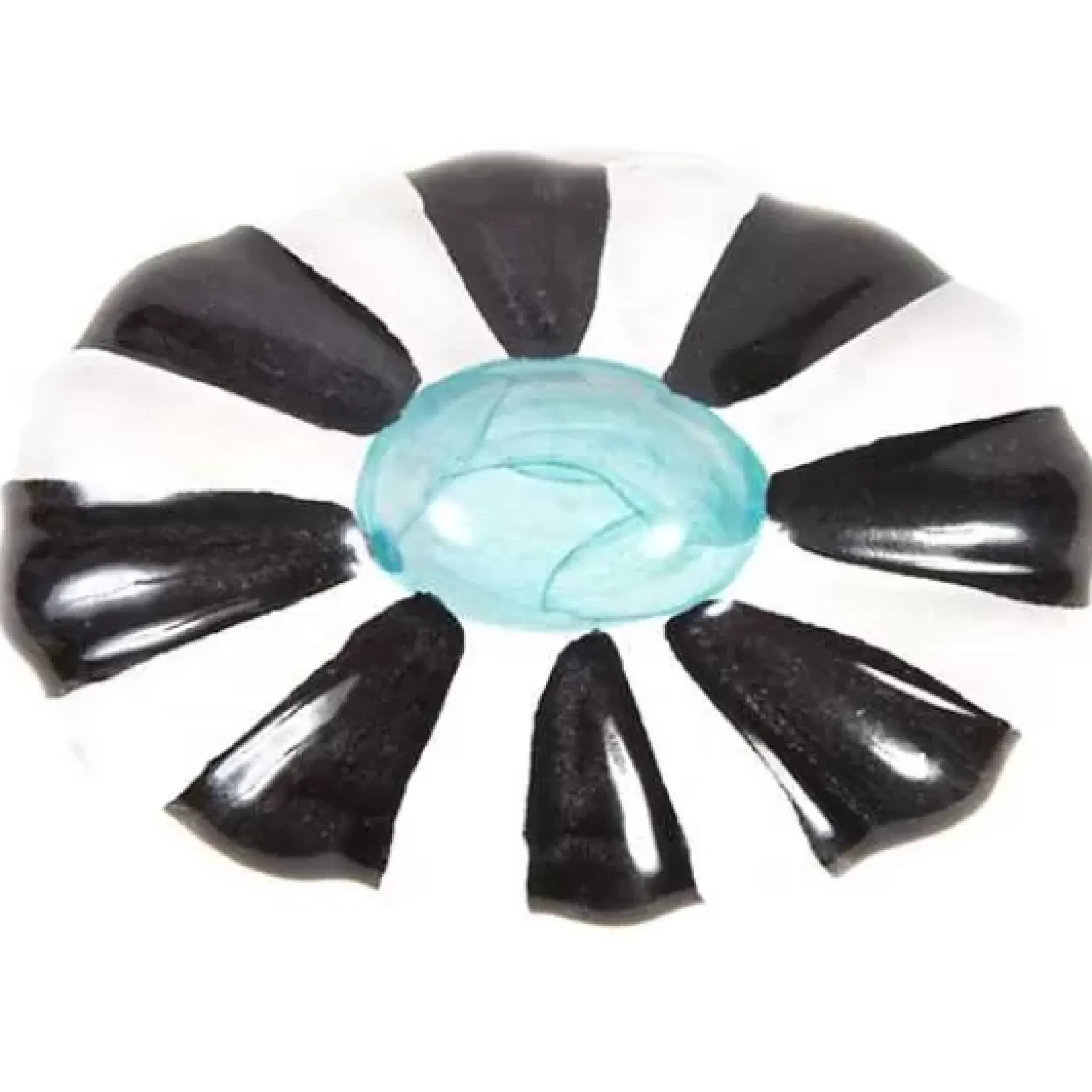 MacKenzie-Childs Fluted Knob - Black, White, Water Fountain< Finishing Touches