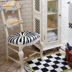MacKenzie-Childs Freckle Fish Chair - Black White Seat< Dining Room & Kitchen
