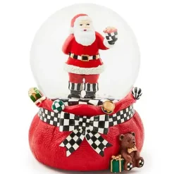 MacKenzie-Childs Gift Giving Santa Snow Globe< Room Accents