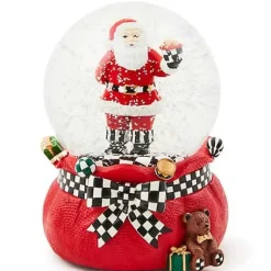 MacKenzie-Childs Gift Giving Santa Snow Globe< Room Accents