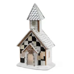 MacKenzie-Childs Gingerbread Illuminated Church< Holiday|Room Accents