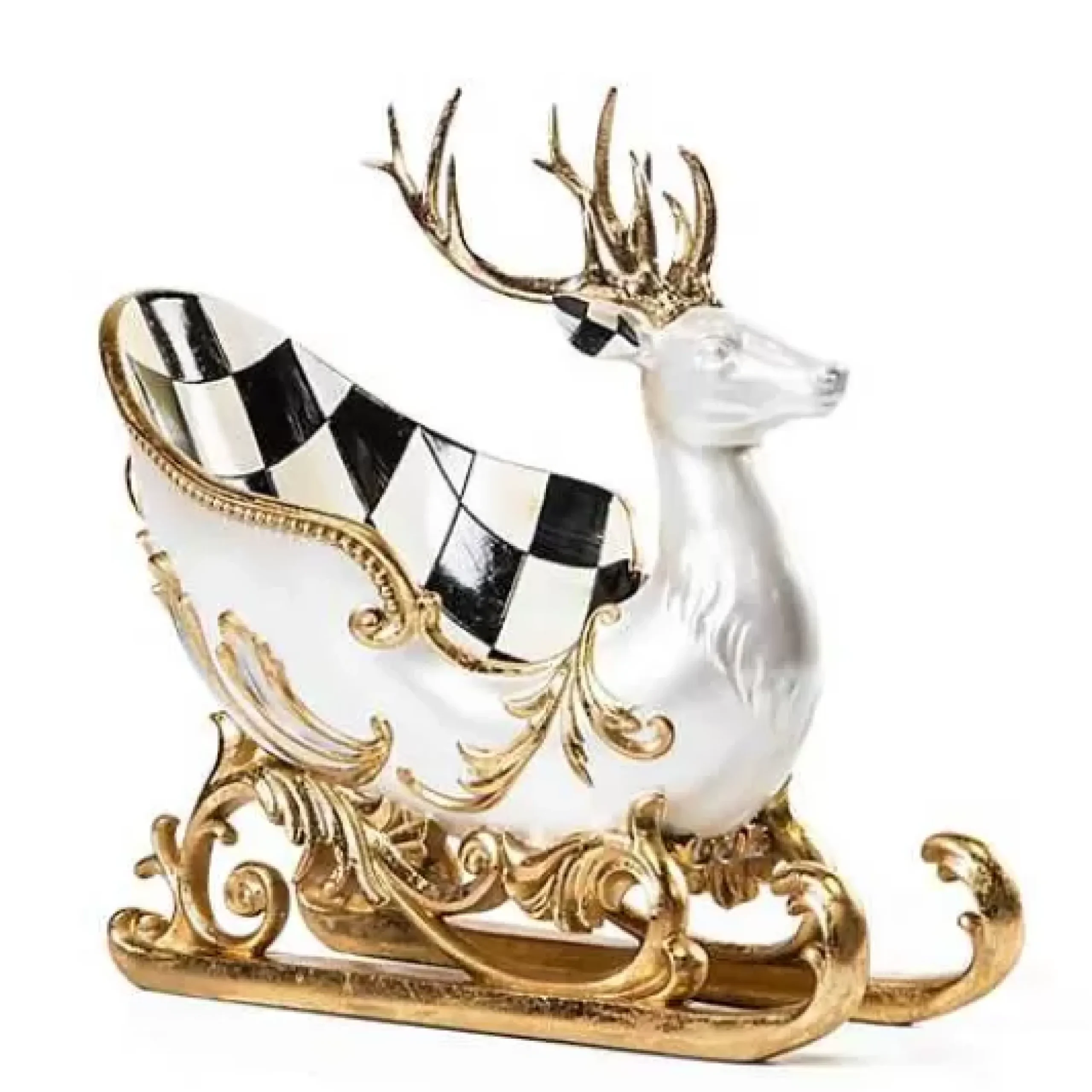 MacKenzie-Childs Glam Up Deer Sleigh< Holiday|Room Accents
