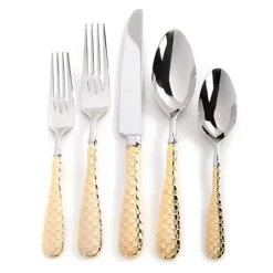 MacKenzie-Childs Gold Check Flatware 5-Piece Place Setting< Dinnerware & Flatware